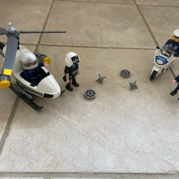 Playmobil Politi helikopter motorcykel