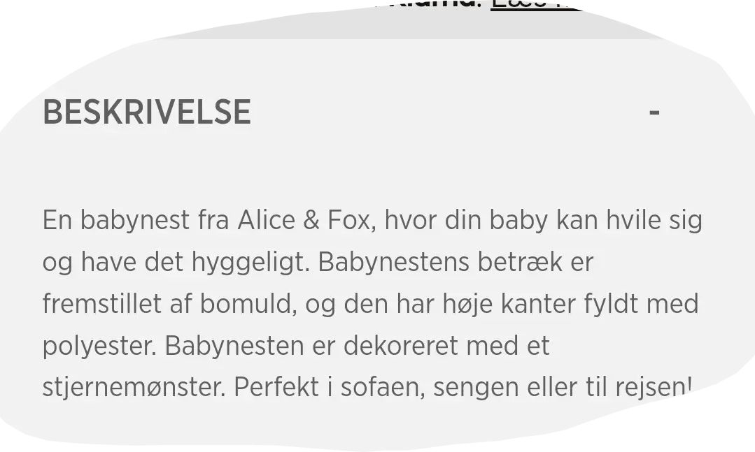 Alice og fox Babynest