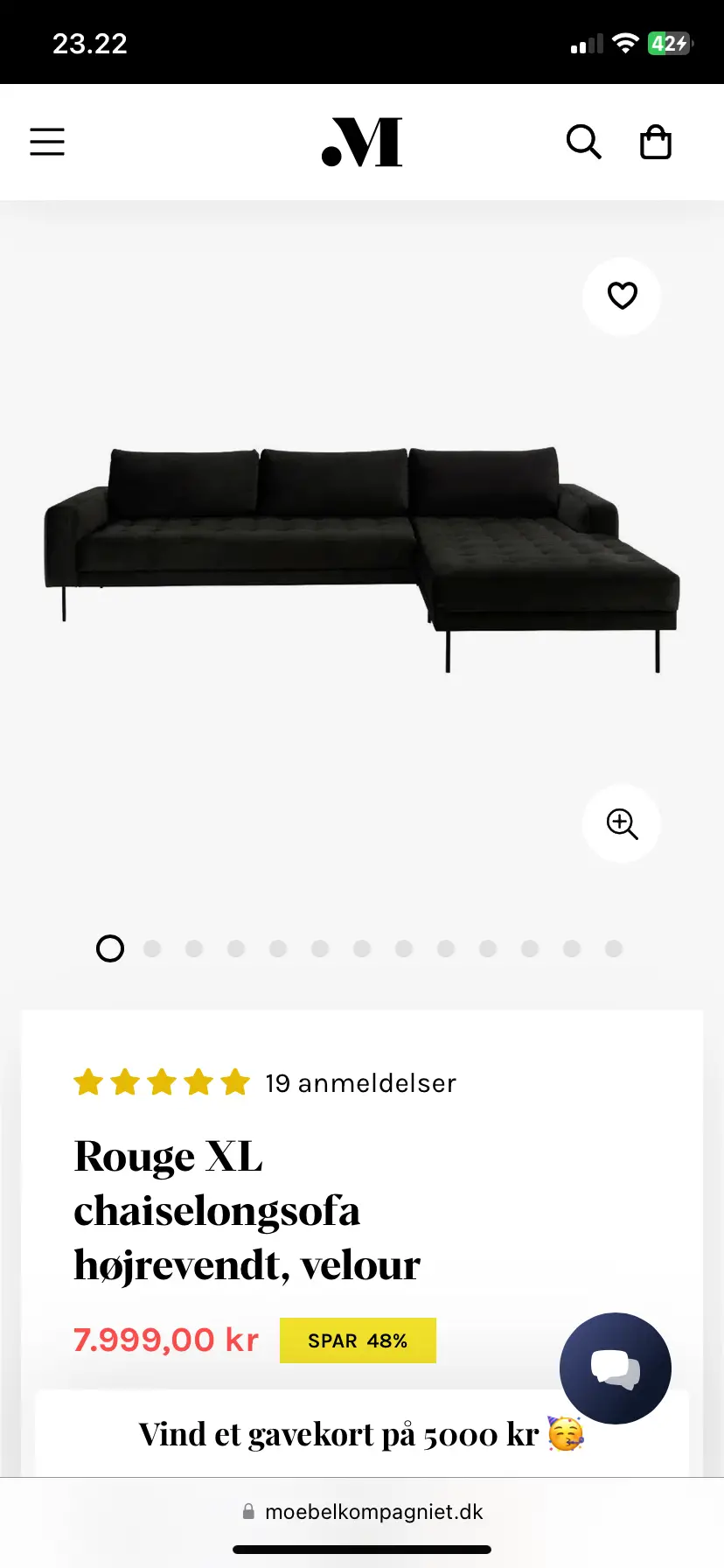 Rouge XL chaiselongsofa højrevendt