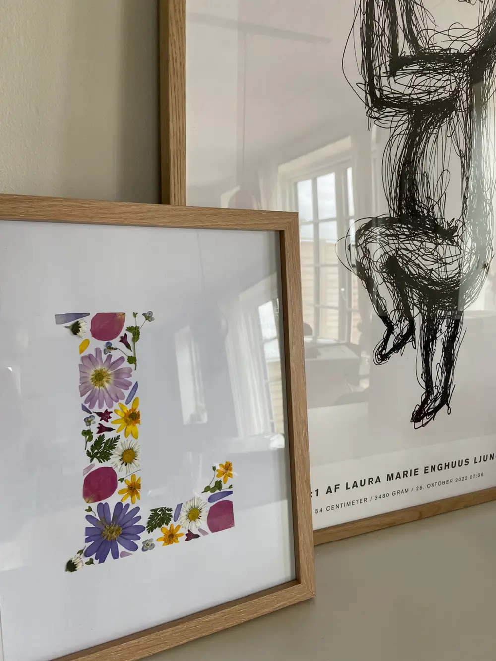 Hjemmelavet Blomster bogstav plakat