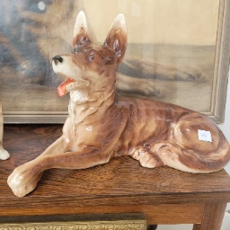 Vintage Porcelæns hunde og billeder