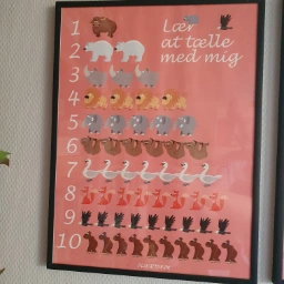 Plakatdyr Abc og tælle plakater