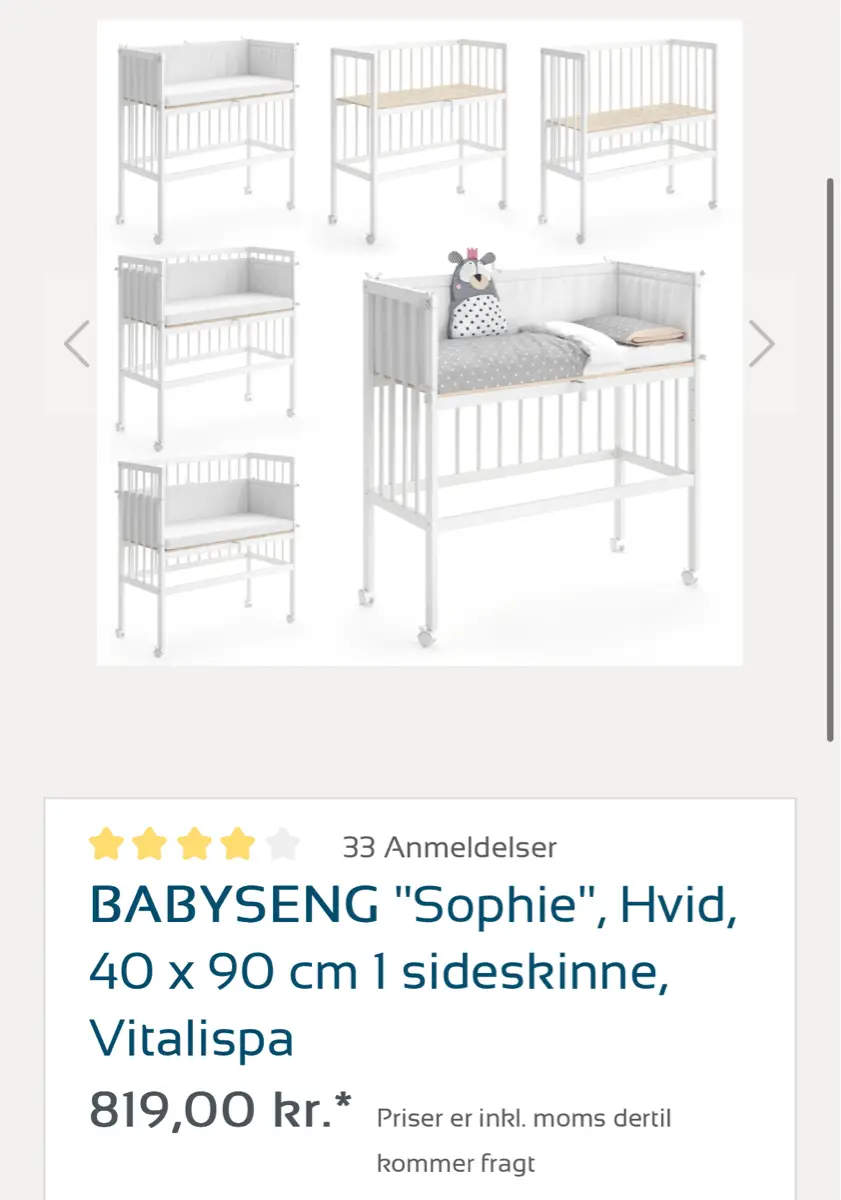 Ukendt Bedside babyseng