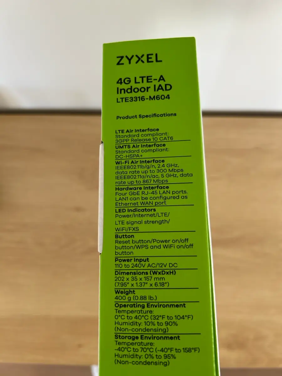 Zyxel 4G modem