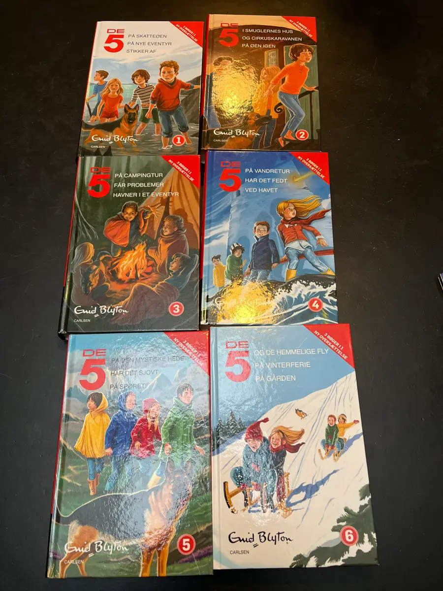 De 5 bøger bind 1-6 Bøger