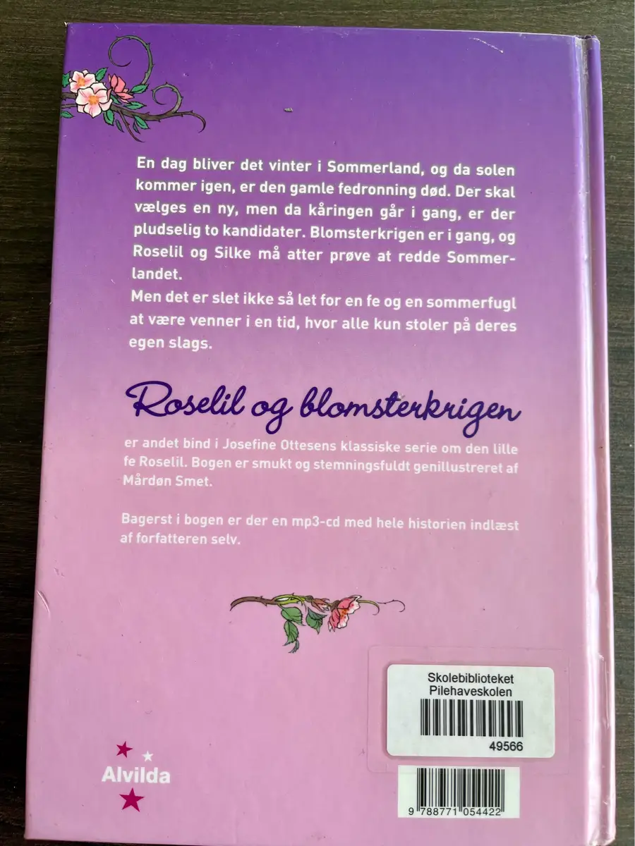 Feen Roselil og blomsterkrigen bog m CD Josefine Ottesen læs højt bog