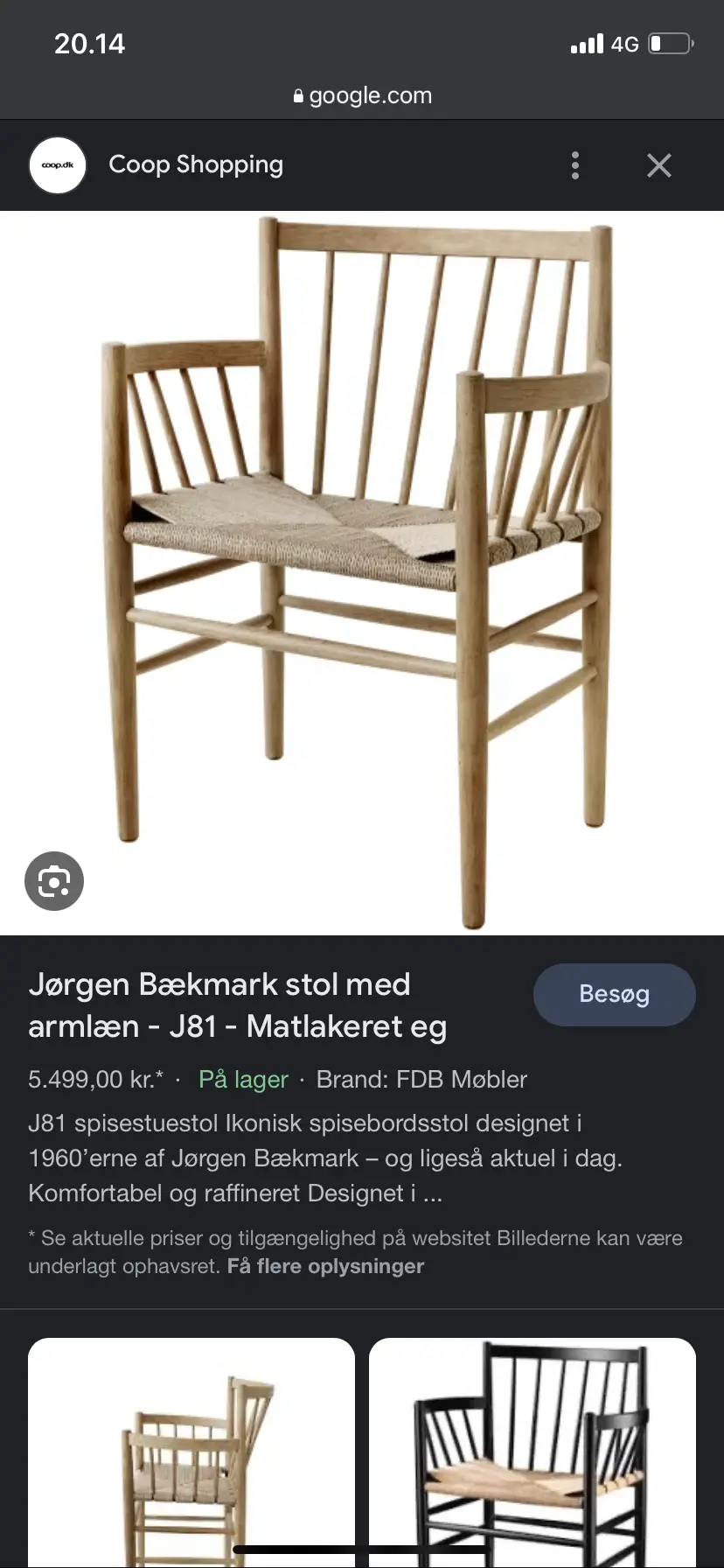 FDB J81 stol med armlæn