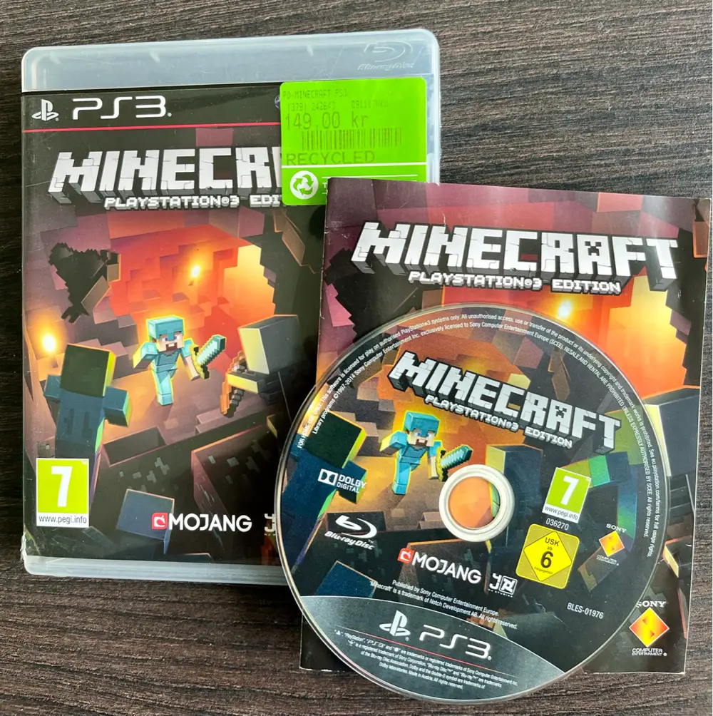 Minecraft spil Playstation 3 ps3 Minecraft med manual