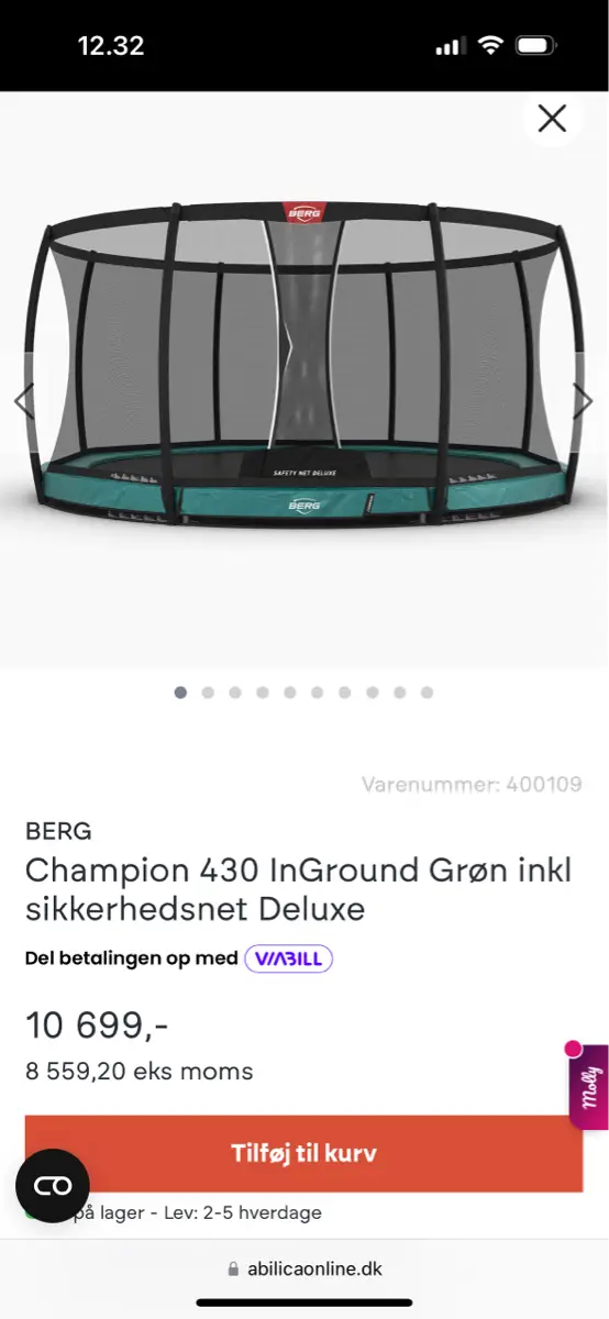 Berg Trampolin stolper til net