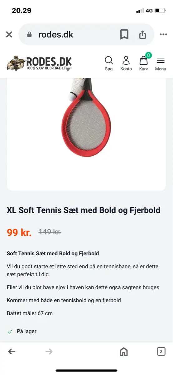 Ukendt Xl tennis sæt/ ude leg/spil