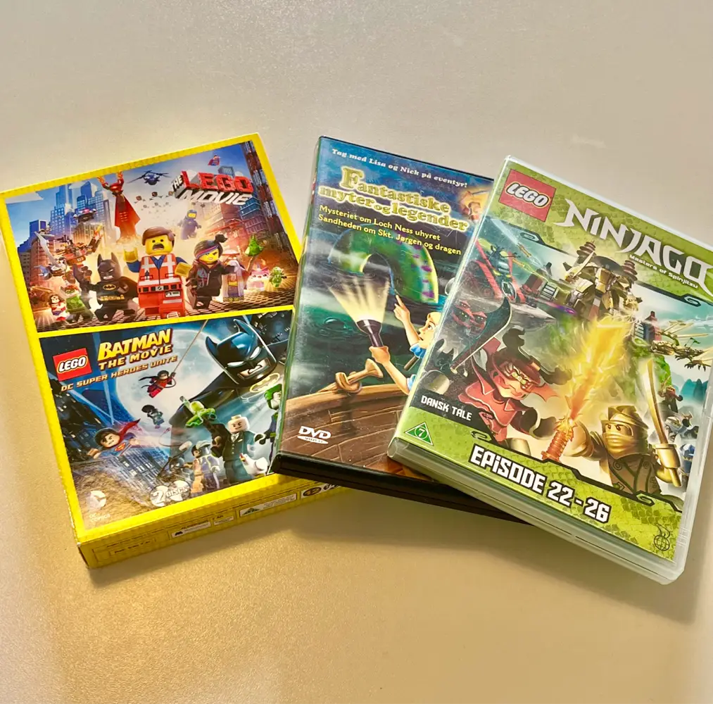 4 stk dvd Batman Lego Movie Ninjago