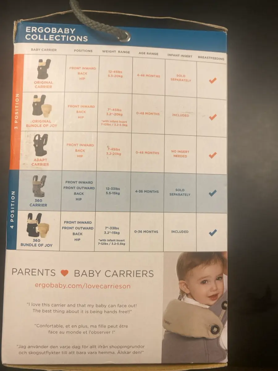 Ergobaby Bæresele 360 carrier