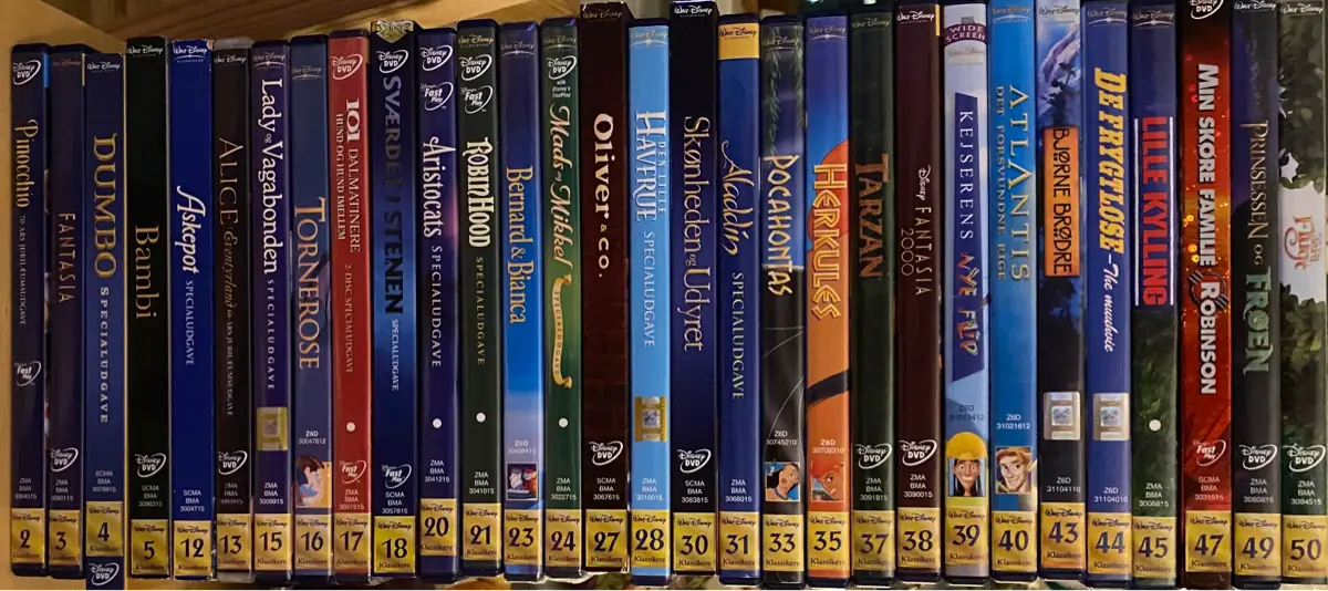 Disney klassikere med guldnummer DVDer dvd