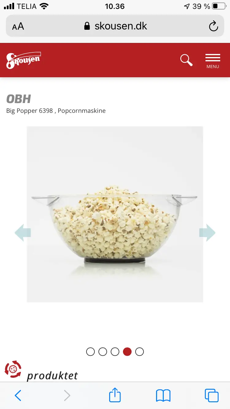 OBH Popcorn maskine