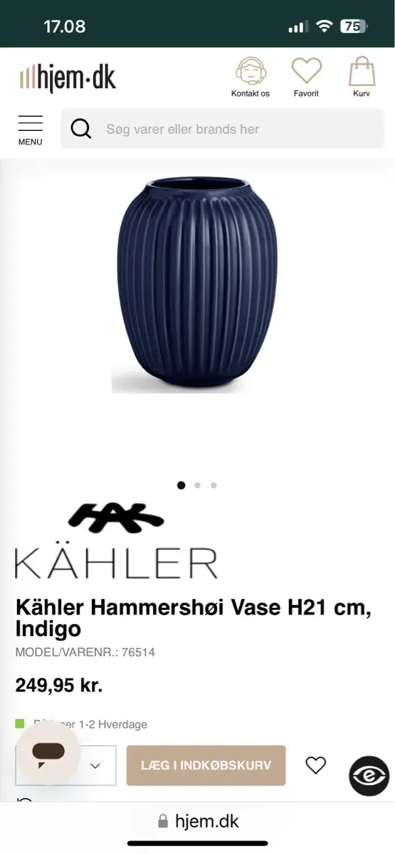 Kähler Vase 21cm