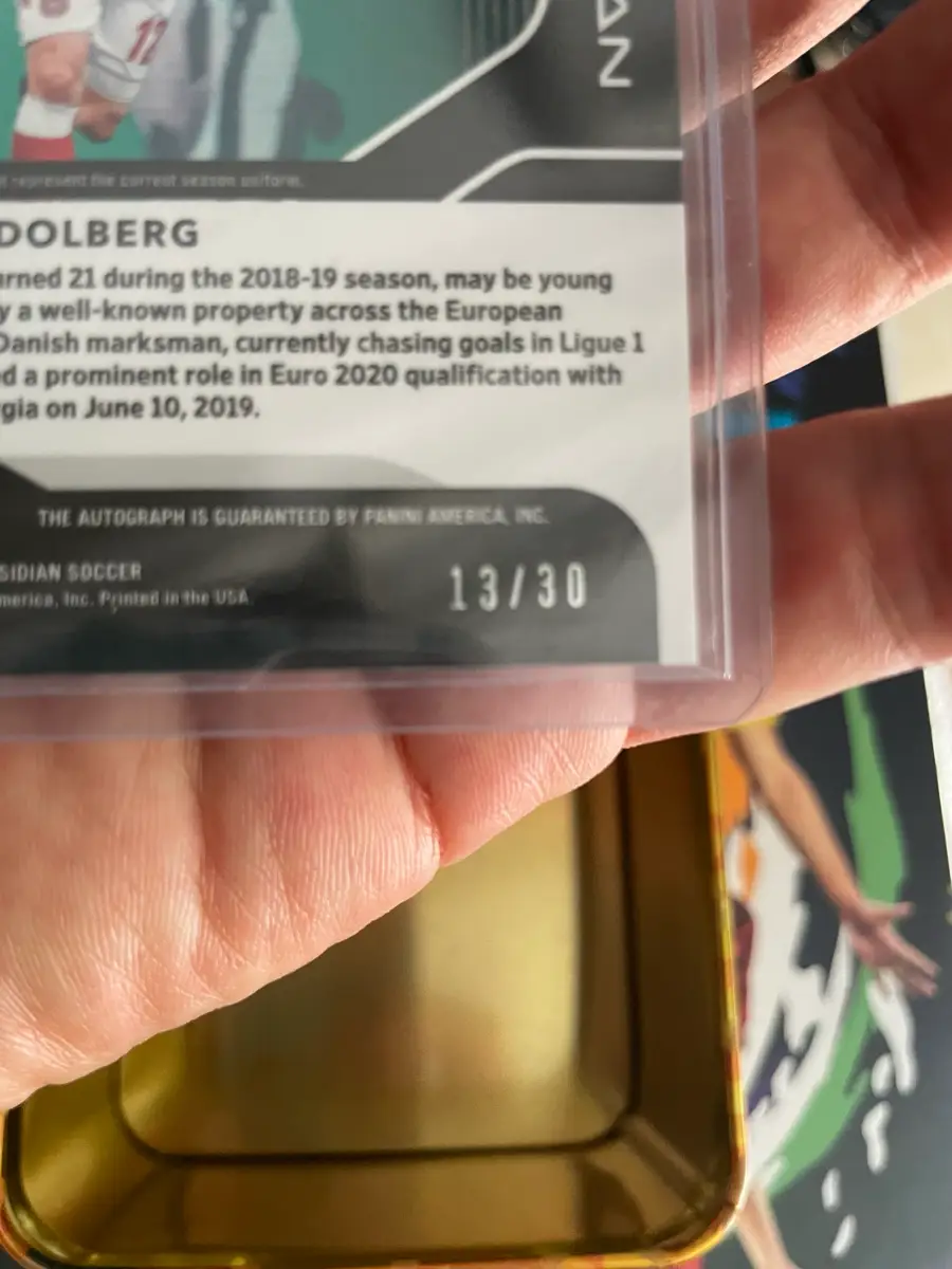 Panini Dolberg Autograf Fodboldkort