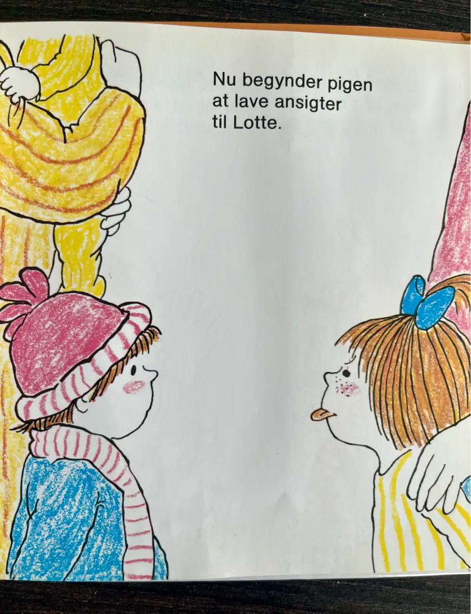 Lottes første dag i børnehaven billedbog Gunilla Wolde Lotte bog