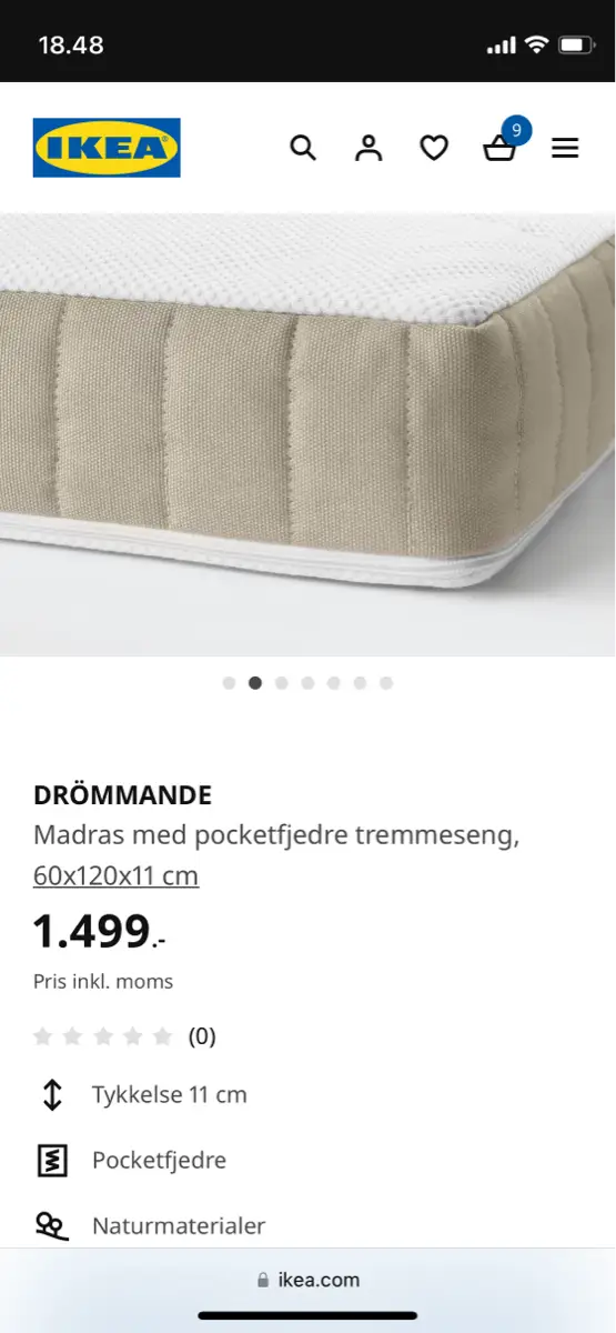 IKEA Madras med pocketfjedre tremme