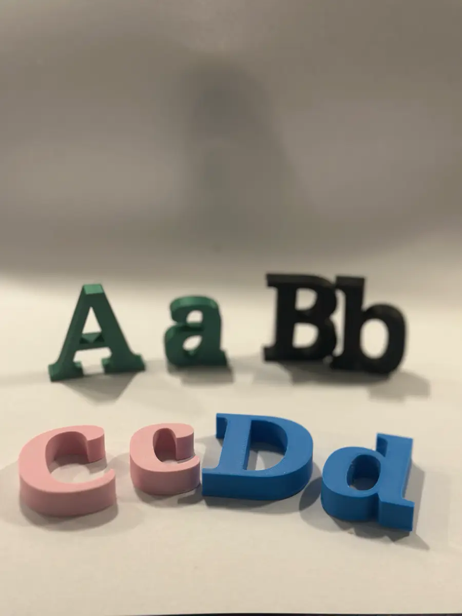 Hjemmelavet 3D printet bogstaver mm