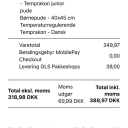 TEMPRAKON Hovedpude