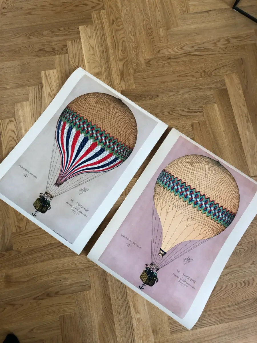 Vintage Luftballon Plakat 50x70