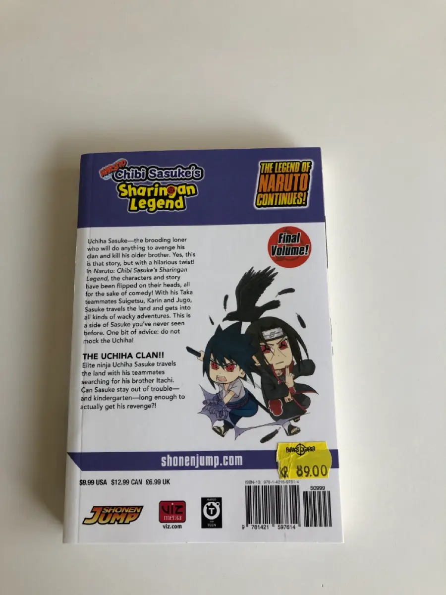 Naruto Chibi Sasukes Sharingan legend Manga tegneserie på engelsk