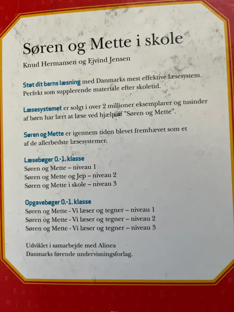 Søren og Mette i skole Bog