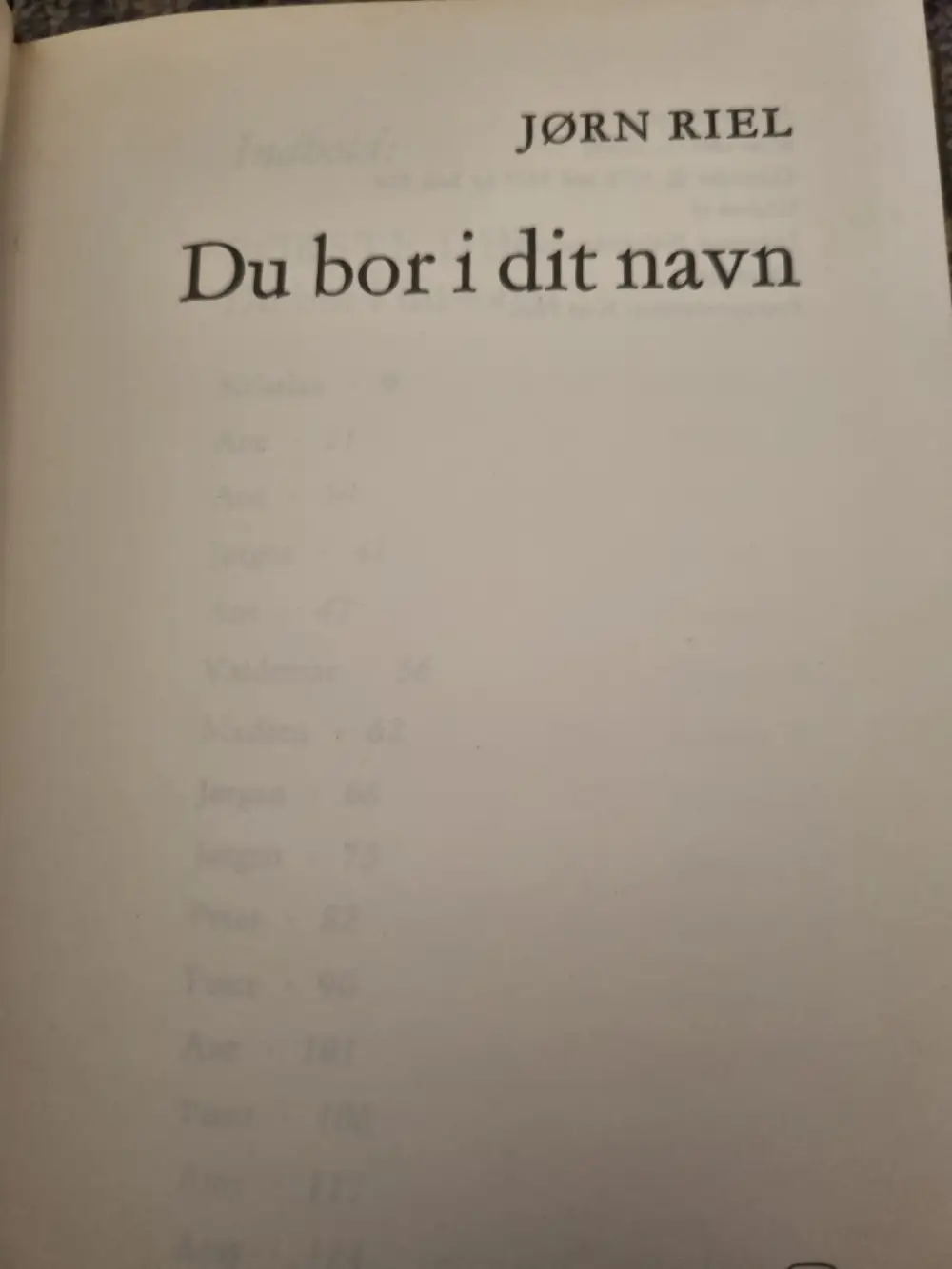 Jørn Riel Du bor i dit navn