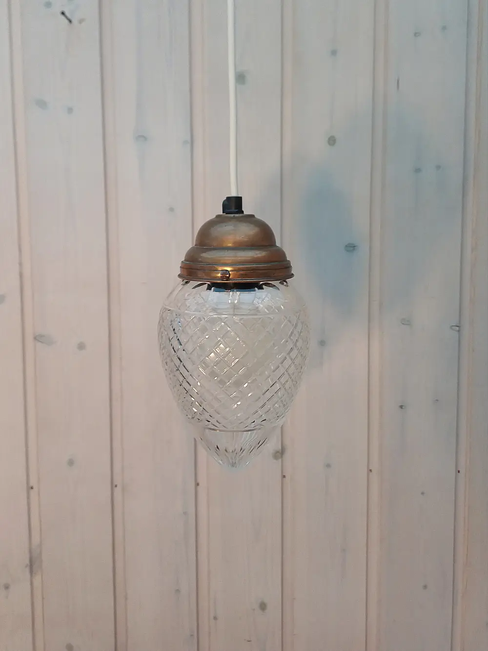 Vintage/Retro Loftslampe med glasskærm