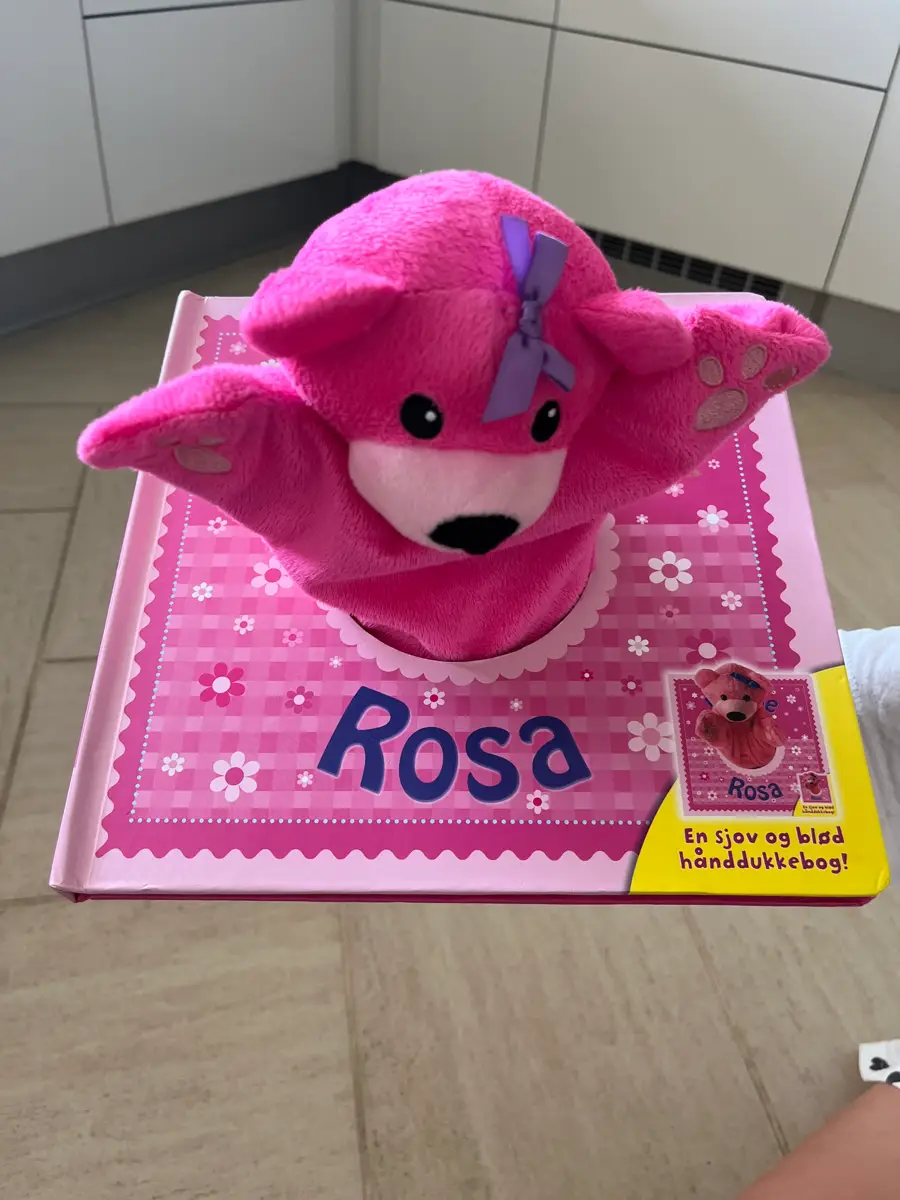 Bamse Rosa Bog med hånddukke