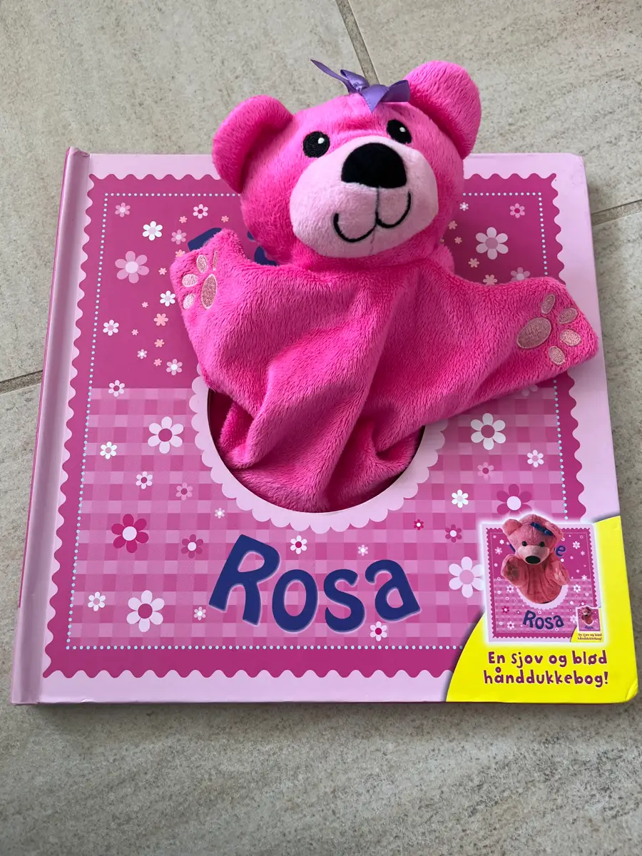 Bamse Rosa Bog med hånddukke