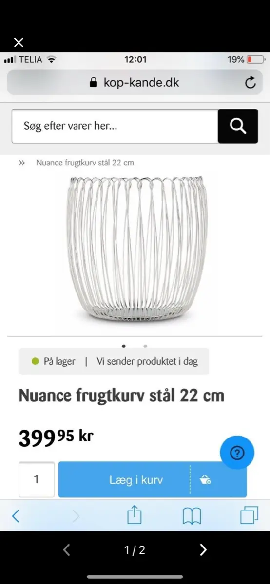 Nuance Frugtkurv i rustfrit stål 22cm