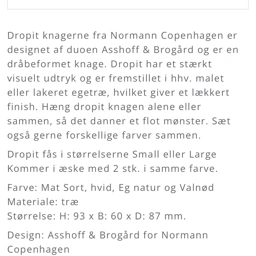 Normann Copenhagen Dråbe dropit knage sort 4 stk