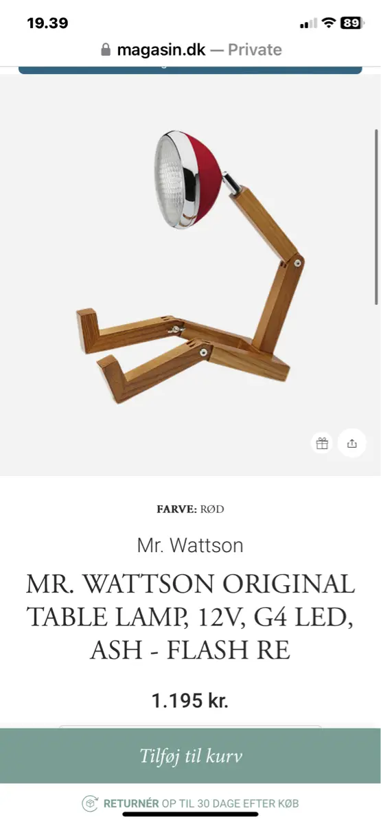 Piffany Copenhagen Mr Wattson lampe