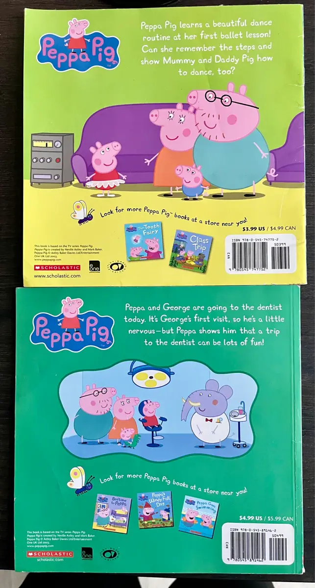 Peppa Pig dentist time ballet To Schoolastic bøger på engels