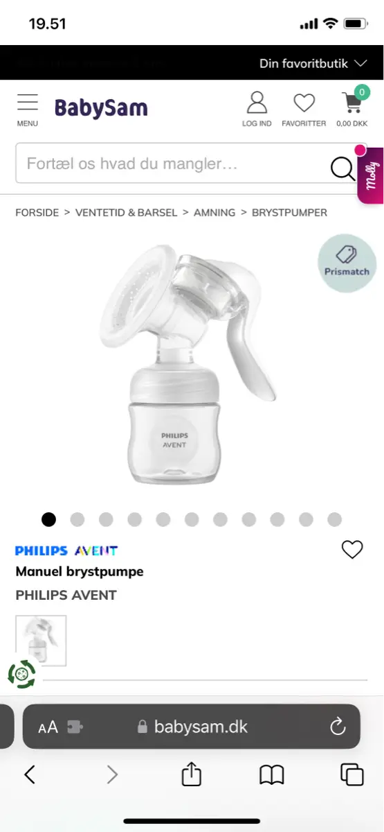 Philips AVENT Manuel brystpumpe