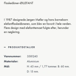 Georg Jensen ØLLEFANT