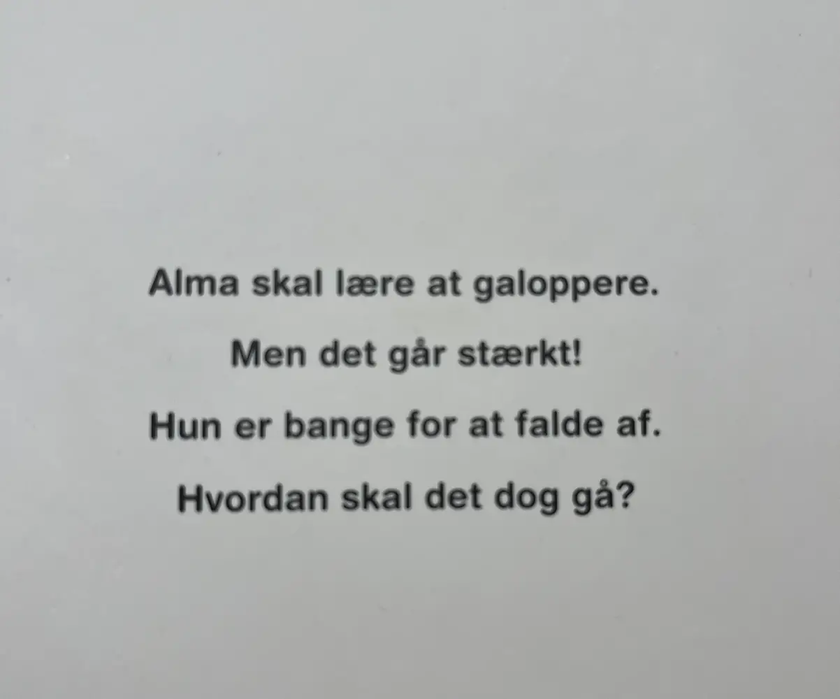 Alma galopperer Læs selv bog