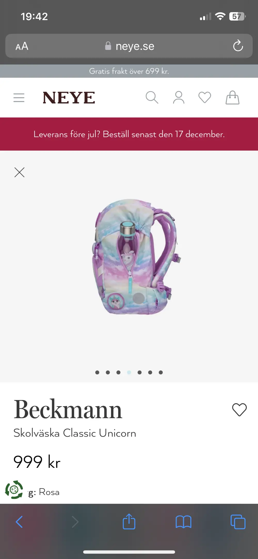 Beckmann Classic Unicorn skoletaske