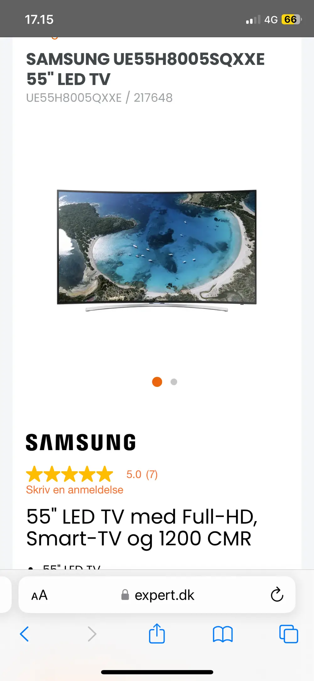 Samsung Fladskærms tv 55”