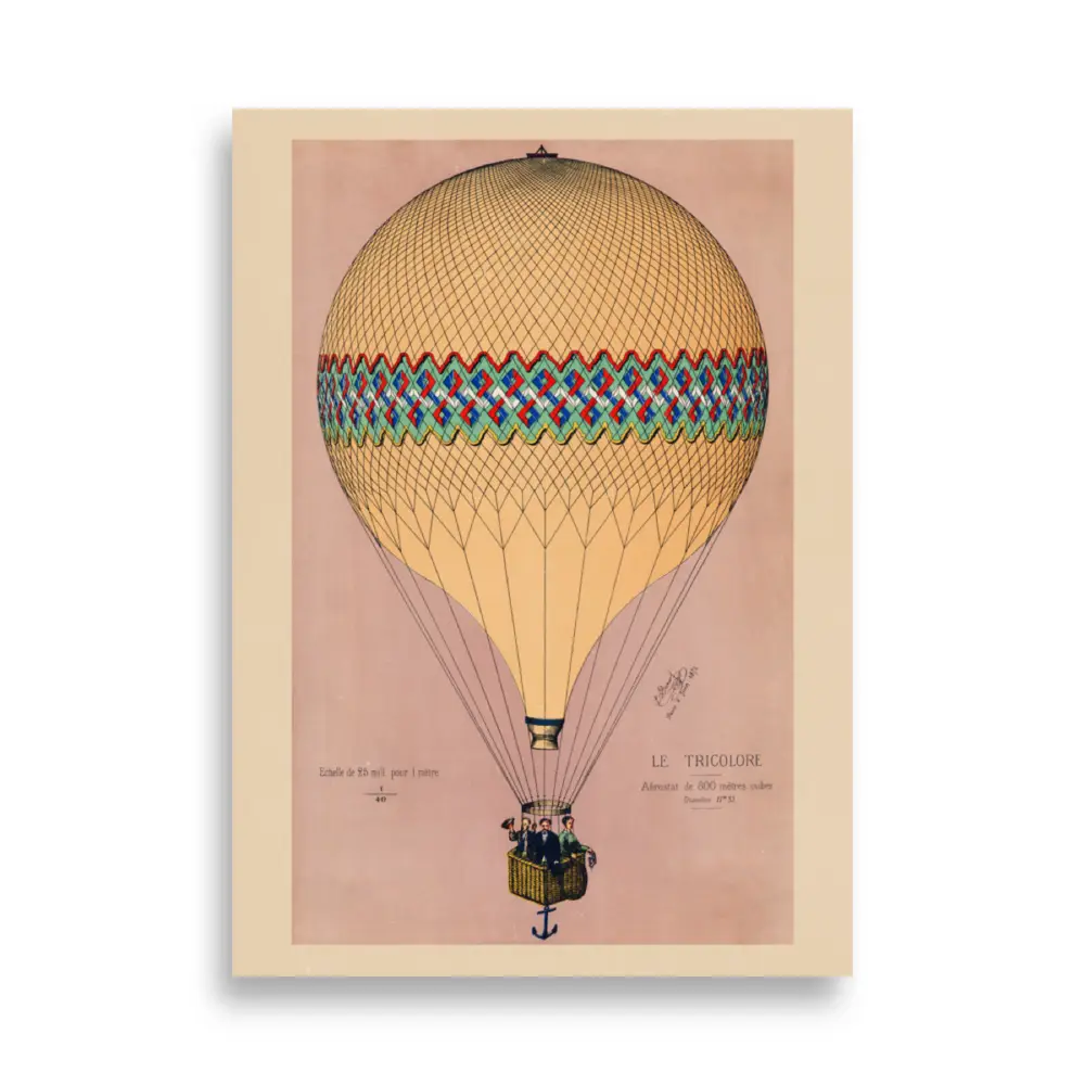 Vintage Luftballon Plakat 50x70