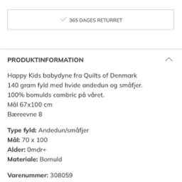 Quilts of Denmark Babydyne og sengtøj