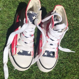 29 måler 18 cm sneakers sko blå rød hvid stjerner striber