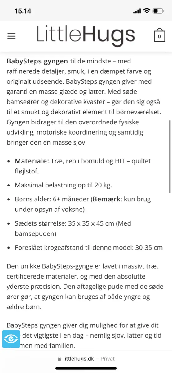 Babysteps Babygynge/indendørs gynge