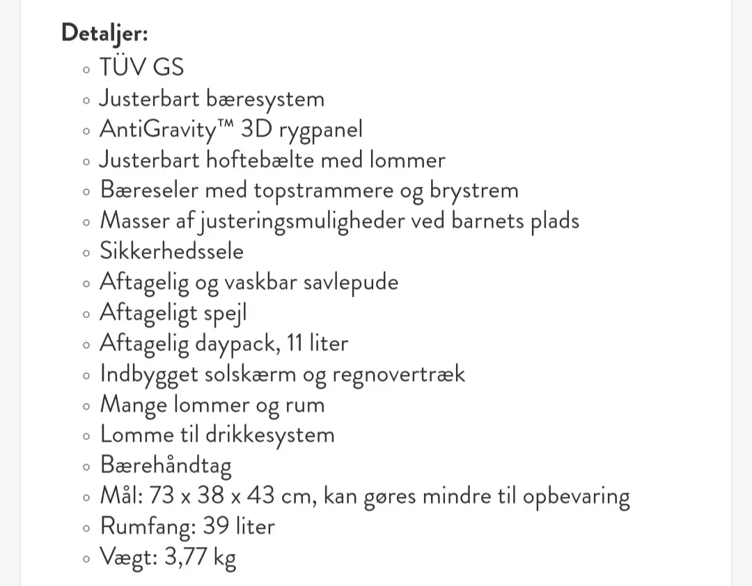 Osprey Bærerygsæk - udlejes