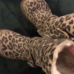 25 Angulus vinterstøvler leopard beige brun støvler