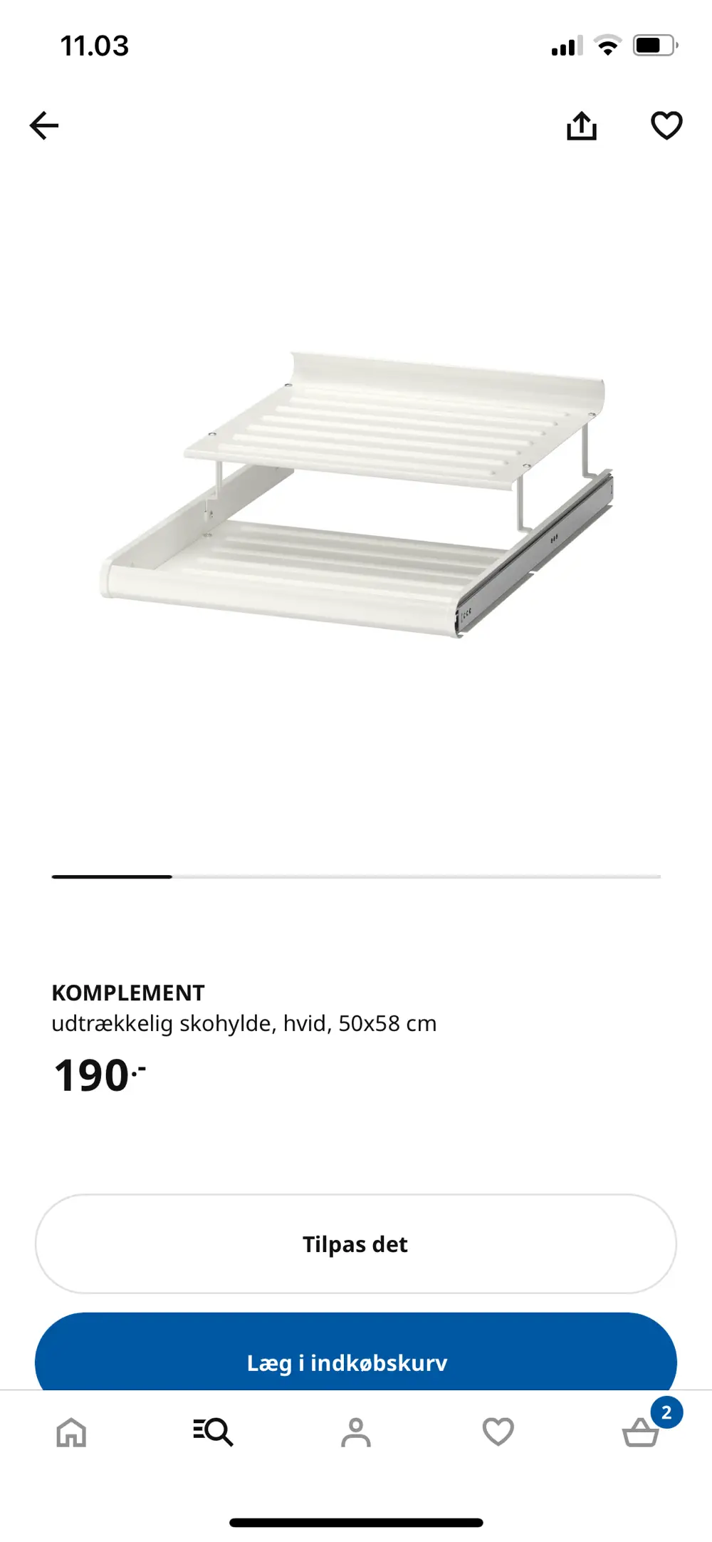 Ikea Komlement Udtrækkelig skohylde