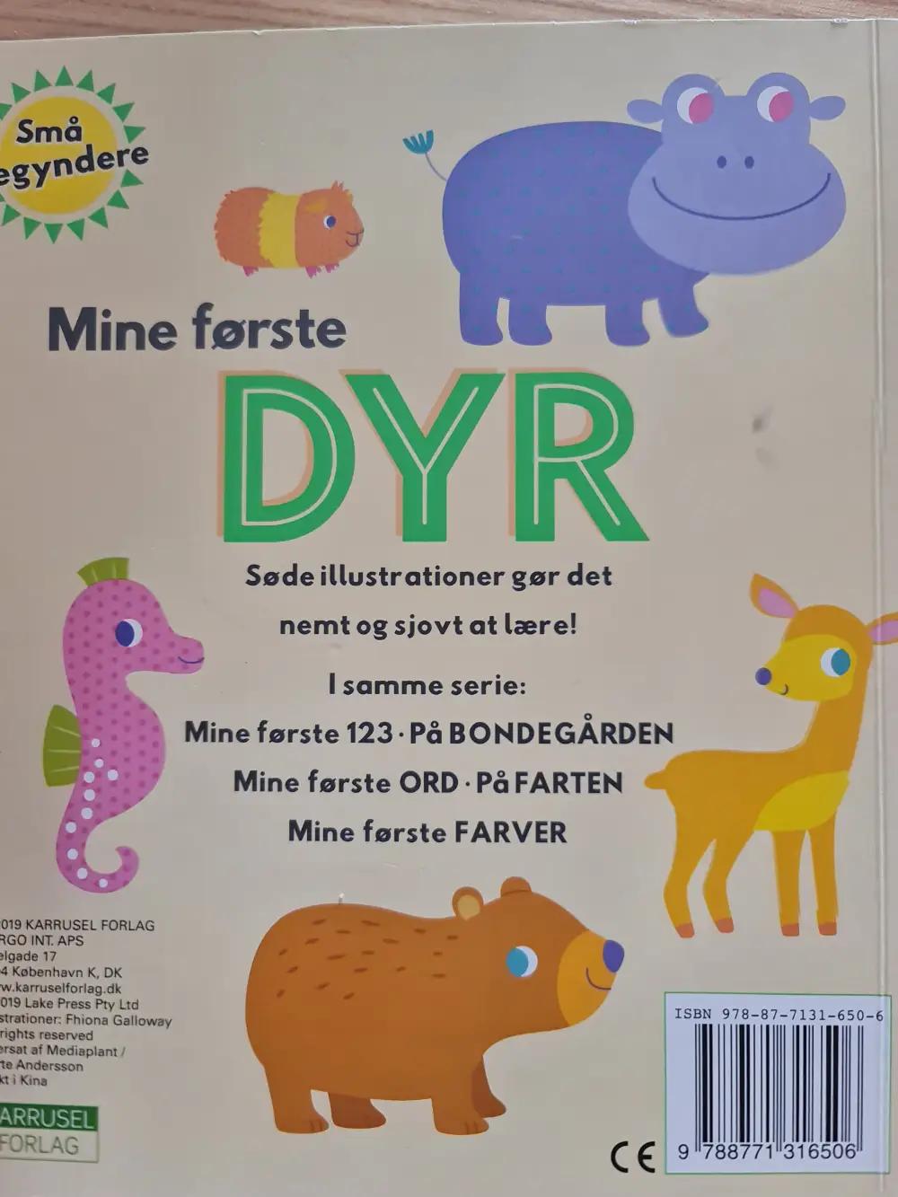 Mine første dyr Bog