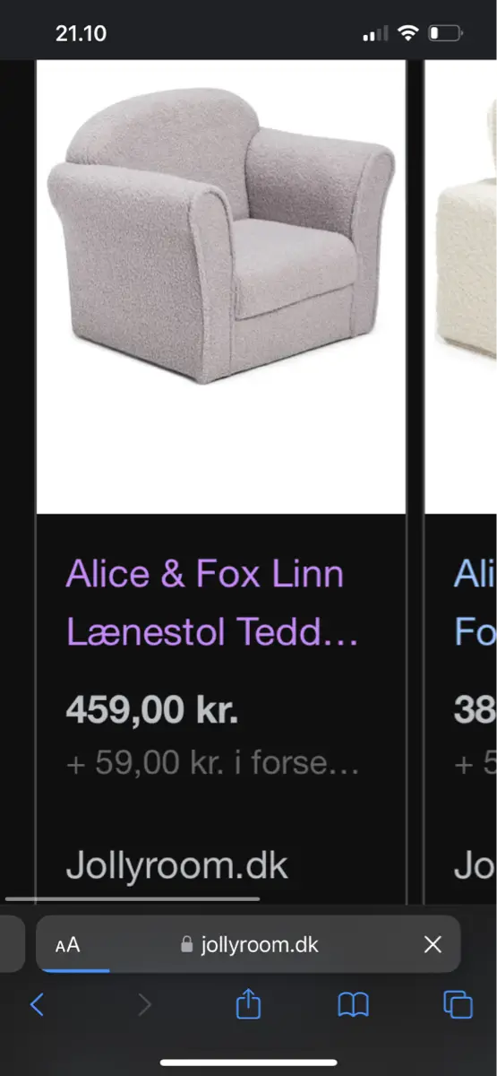 Alice  Fox Lænestol teddy stof