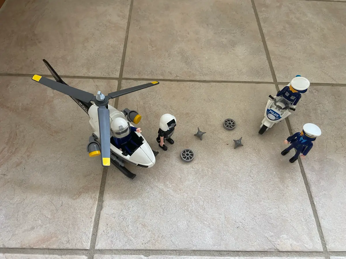 Playmobil Politi helikopter motorcykel